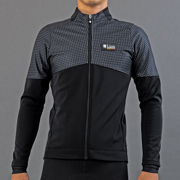 Windproof jacket houndstooth