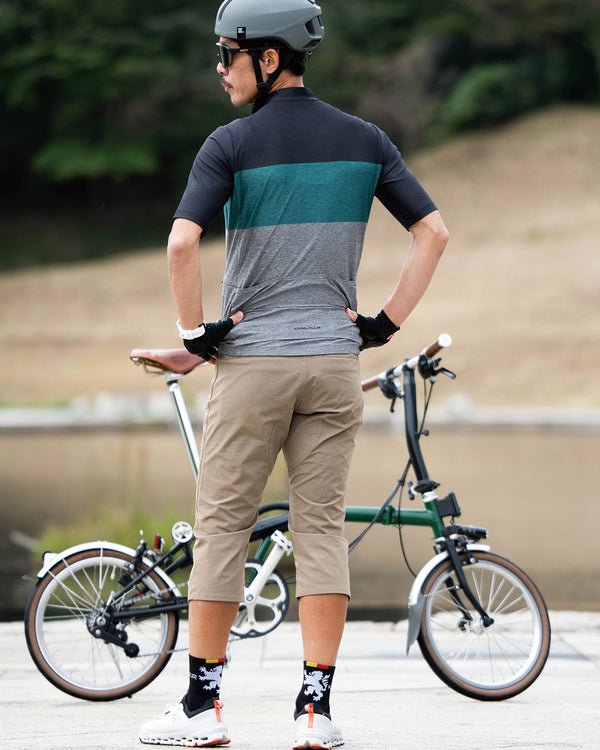 5-pocket heather grey jersey