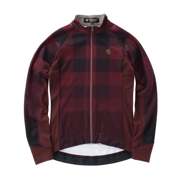 Ladies Thermo Jacket Buffalo Check Burgundy