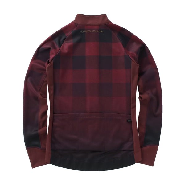 Ladies Thermo Jacket Buffalo Check Burgundy