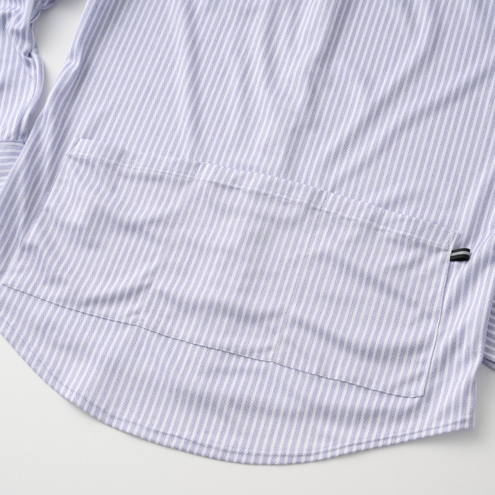 【直営店限定】長袖シャツジャージ　ヘリンボーンストライプ