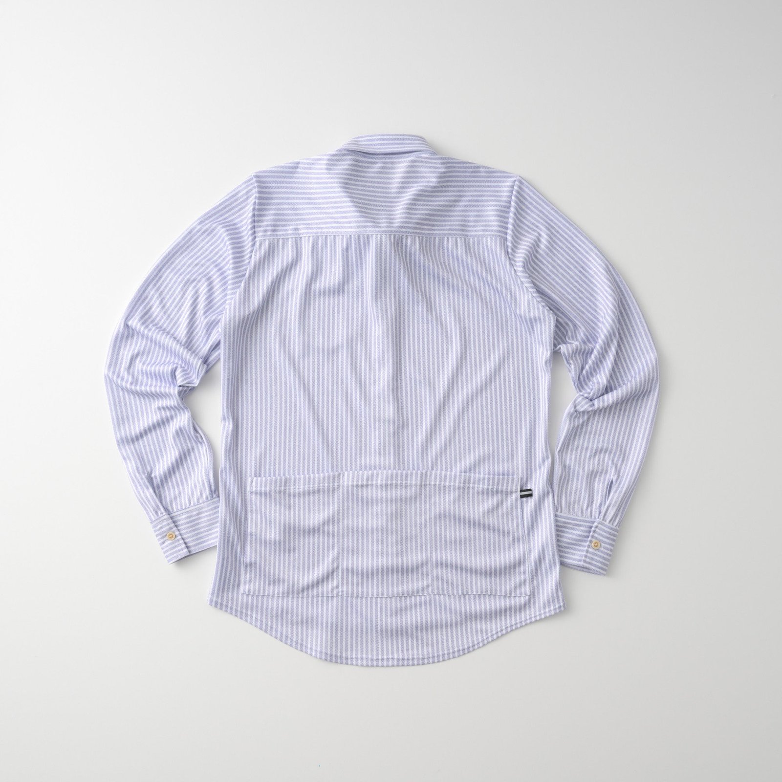 【直営店限定】長袖シャツジャージ　ヘリンボーンストライプ