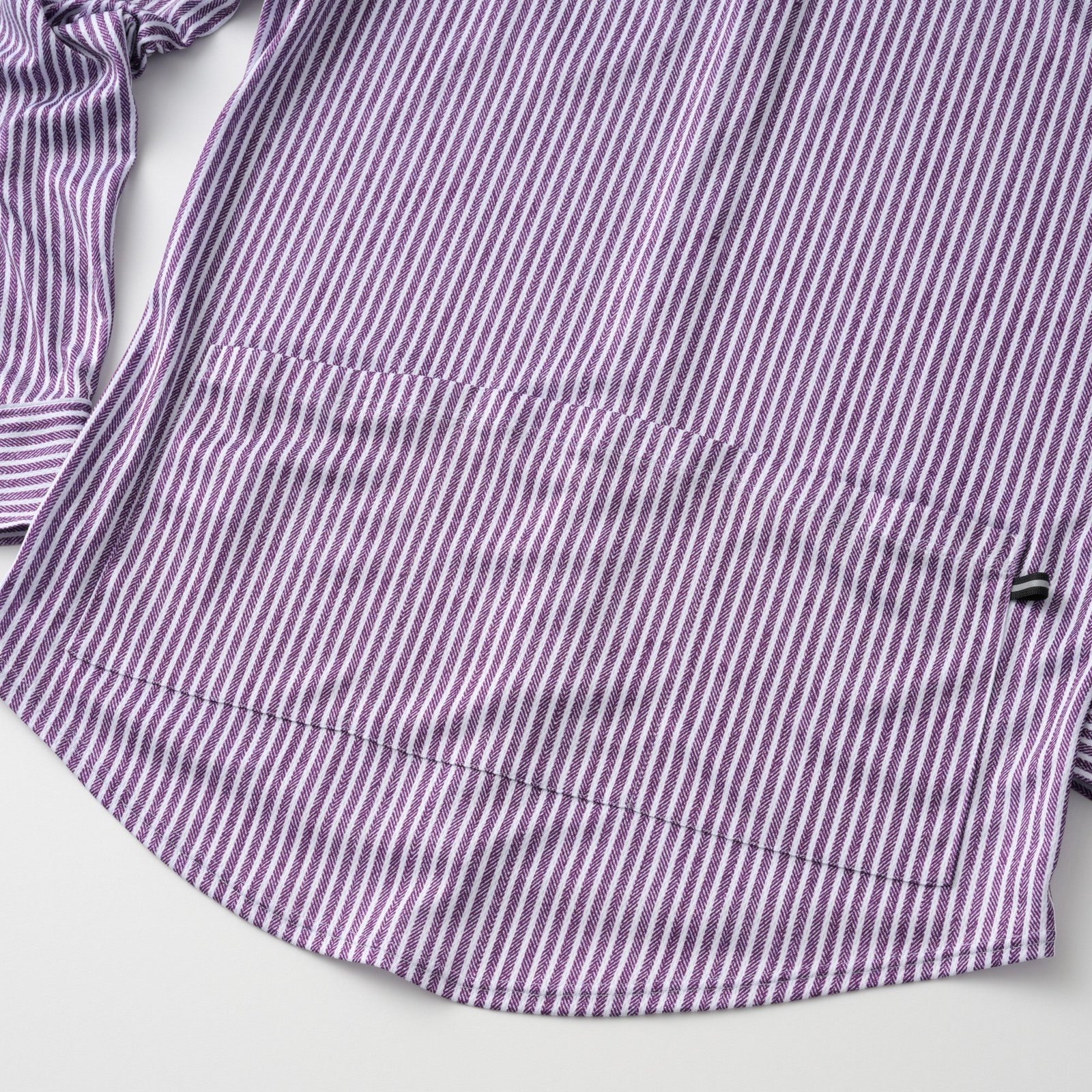 【直営店限定】長袖シャツジャージ　ヘリンボーンストライプ