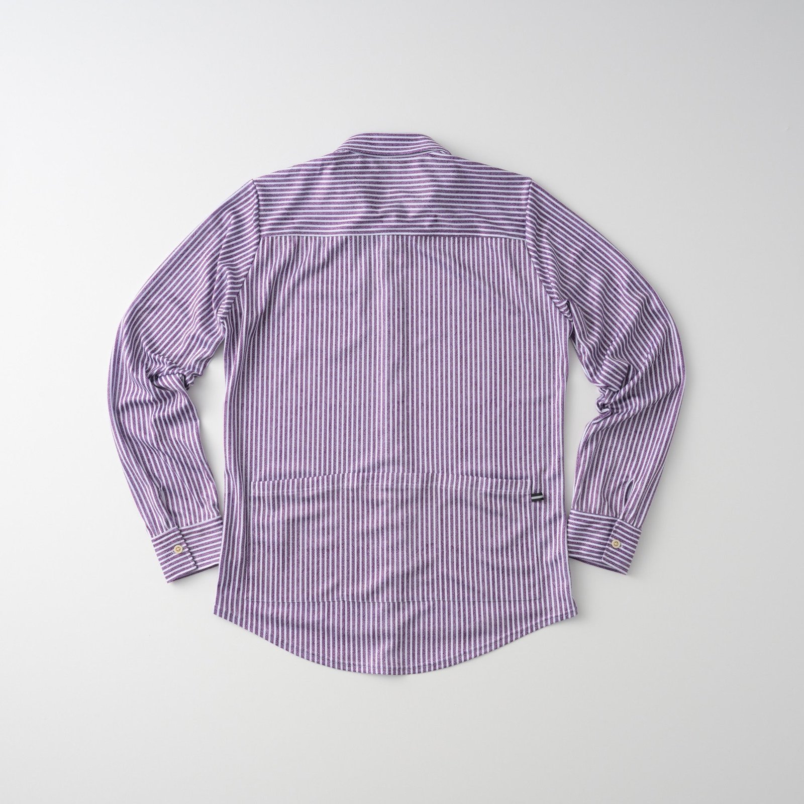 【直営店限定】長袖シャツジャージ　ヘリンボーンストライプ