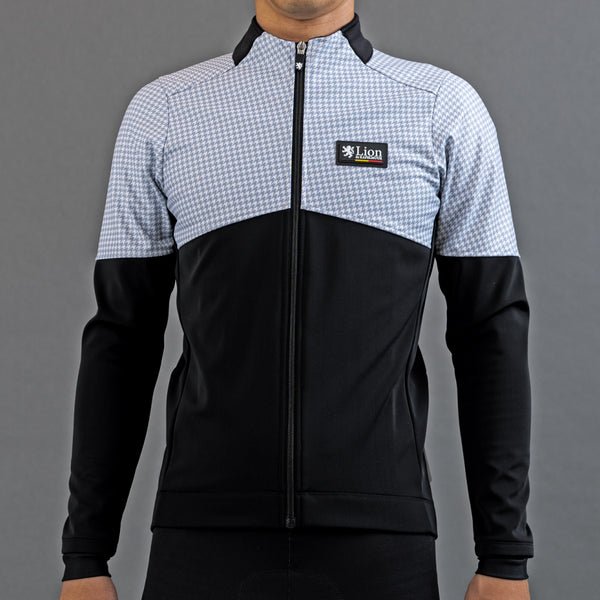Windproof jacket houndstooth